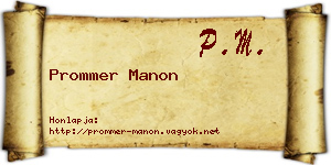 Prommer Manon névjegykártya